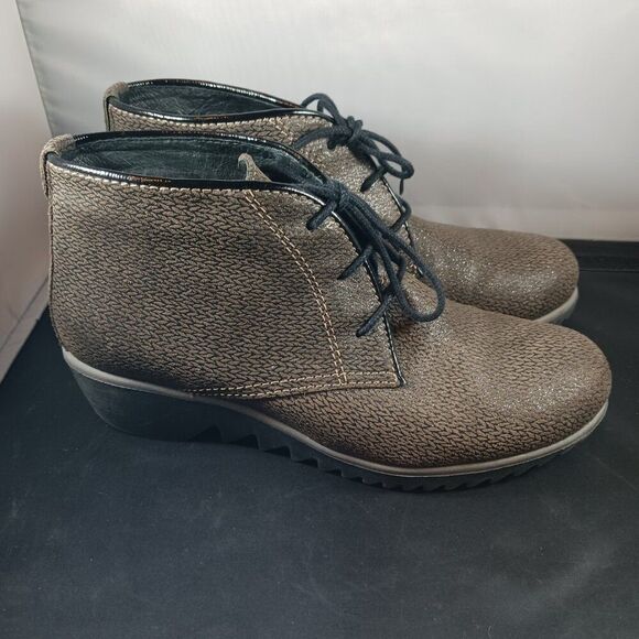Wolky Dusky Winter Taupe Chukka Wedge Boots size 37 US size 6M - Picture 4 of 13